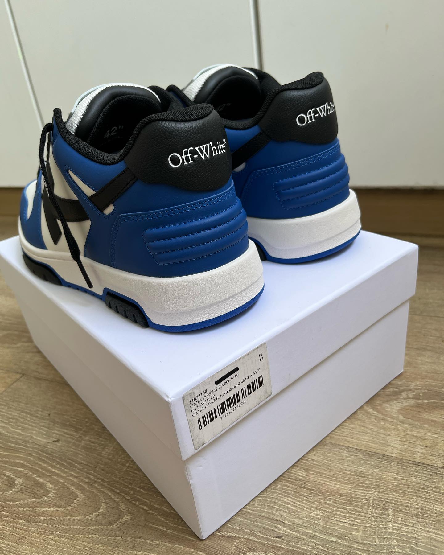 OFF-WHITE Out Of Office OOO Low Tops - Dark Royal Blue lo