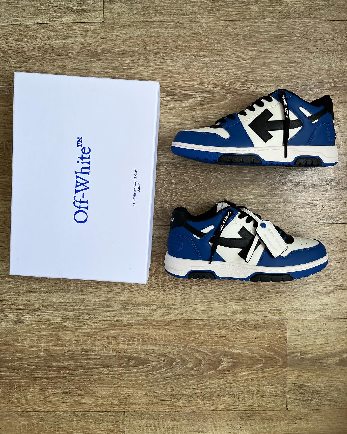 OFF-WHITE Out Of Office OOO Low Tops - Dark Royal Blue lo