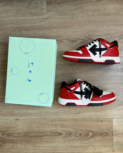 OFF-WHITE Out Of Office OOO Low Tops - Red Black
