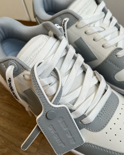 OFF-WHITE Out Of Office OOO Low Tops White Grey