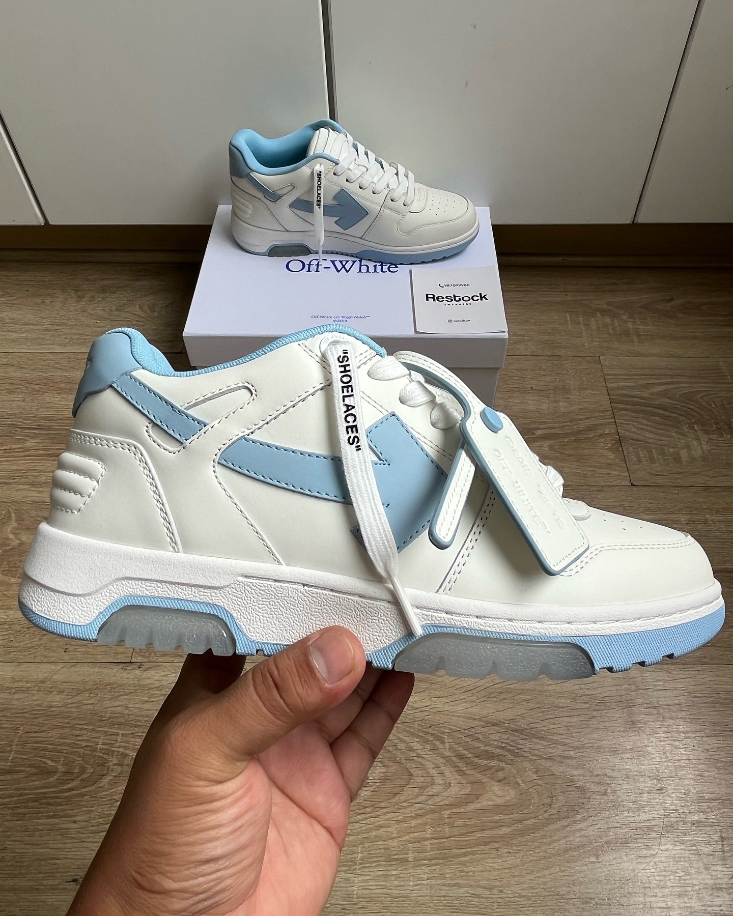 OFF-WHITE Out Of Office OOO Low Tops - White Light Blue (2023)